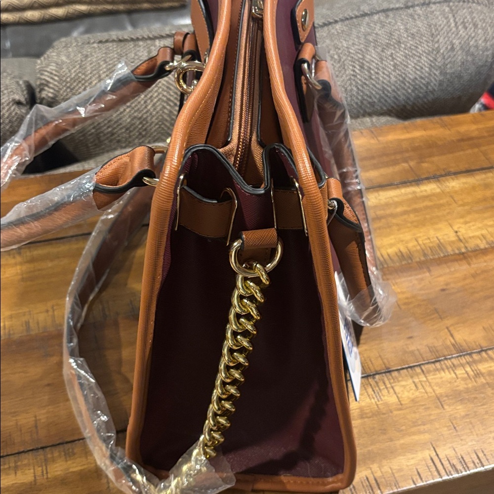 DASEIN NWT Dark Maroon and Brown Shoulder Purse/ Handbag. - Picture 6 of 11